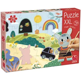 JUMBO Spiele Goula - XXL Puzzle Magic Scratch, Zauber-Kratz-Puzzle, 28 Teile