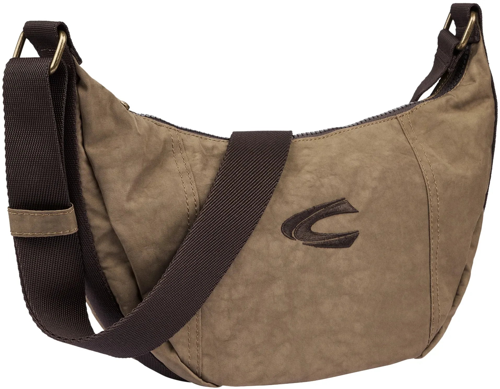 Handtasche CAMEL ACTIVE "Journey", Damen, Gr. B/H/T: 32cm x 16cm x 10cm, beige (sand), Nylon, aufgeraut, clean, unifarben, bestickt, Taschen, vielseitiger Begleiter aus robustem Nylon und mit leichtem Gewicht