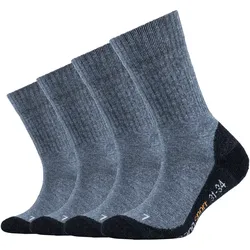 Funktionssocken CAMANO "function", Kinder, Gr. 31-34, blau (jeans, meliert), Materialmix, meliert, normal, Socken Sportsocken, mit verstärkten Belastungszonen an Ferse und Spitze