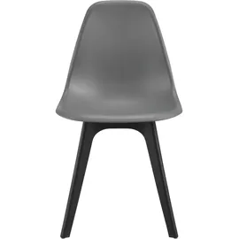 [en.casa] Esszimmerstuhl Brevik Kunststoff grau/schwarz 6er Set
