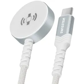 Swissten Swissten, Magnetisches Ladegerät 2.5W USB-C für Apple Watch Nylon 1.2m, Weiß - Weiß