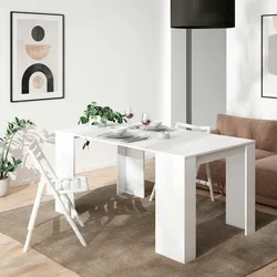 SKRAUT HOME Ausziehbarer Konsolentisch, Ausziehbarer Konsolentisch , 160, Für 8 Personen, Esstisch, Moderner Stil, Weiß - 150_33
