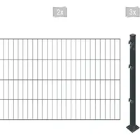 Arvotec Einstabmattenzaun ARVOTEC "ESSENTIAL 80 zum Einbetonieren", grau (anthrazit), H:80cm, Kunststoff, Stahl, Zaunelemente, Zaunhöhe 80 cm, Zaunlänge 2 - 60 m