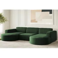 Fun Möbel Wohnlandschaft U-Form Stoff 2-Sitzer Grün