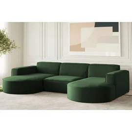Fun Möbel Wohnlandschaft U-Form Stoff 2-Sitzer Grün