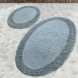 Badezimmerteppich-Set, 2-teilig, Blautöne