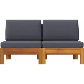 vidaXL Lounge Mittelsofas braun/grau 2 St.