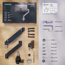 ONKRON Monitorhalterung G130-B für VESA TFT, Tisch-Befestigung, schwarz