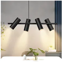 Nettlife Pendelleuchte Hängelampe GU10 Wohnzimmer Pendelleuchte Modern, höhenverstellbar, LED wechselbar, Wohnzimmer Küche Schlafzimmer grau|schwarz Eckig B