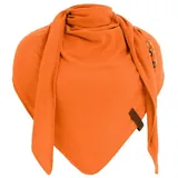 Knit Factory - Lola Dreieckstuch - Fein Gestrickter Damen Schal - Tuch Schal - Für Frühling und Sommer - Baumwollmix - Orange - 190x85 cm - 190x85 cm