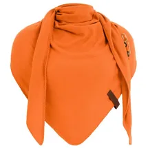 Knit Factory - Lola Dreieckstuch - Fein Gestrickter Damen Schal - Tuch Schal - Für Frühling und Sommer - Baumwollmix - Orange - 190x85 cm - 190x85 cm
