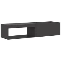 vidaXL Feuerstelle mit Holzlager Schwarz 160x45x35 cm Stahl