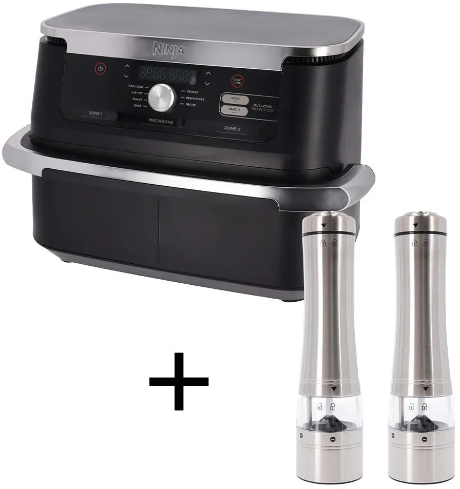 Ninja Doppel-Heißluftfritteuse AF500EU + Russell Hobbs Salz und Pfeffer Mühle elektrisch