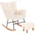 Home Deluxe Schaukelstuhl NARA Bouclé 68 x 95 x 88 cm Weiß mit Hocker