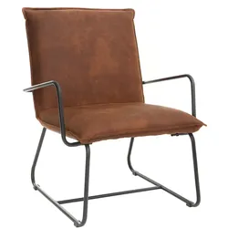 Sessel PU Braun und Metallgestell Schwarz MERCY