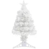 vidaXL Künstlicher Weihnachtsbaum mit LED Weiß 64 cm Glasfaser