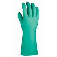 ALLEGRA Nitril-Handschuhe Chemikalienschutzhandschuhe Nitril Baumwollvelour (grün) Kat.3 grün