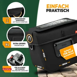 MIVELO Lenkertasche Fahrrad KLICKfix 100% wasserdicht - Fahrradtasche Lenker - abnehmbares Handyfach - Lenkertasche - Tasche Lenker - E-Bike tauglich (Grau)