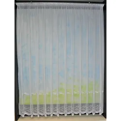 Gardine STICKEREIEN PLAUEN "Düne" Gr. 8, weiß, B:450cm H:170cm, Sablu00e9, Polyester, Gardinen