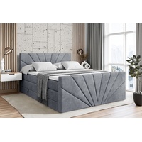 Altdecor Boxspringbett Grau, Höhe ca. 20 cm 180x200 cm,