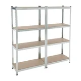 Estexo Steckregal Werkstattregal Kellerregal Schwerlastregal Metallregal Lagerregal Verzinkt | 640kg