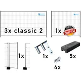 Bauzaun Paket / Set classic 2 | mit Türe und Kunststofffüßen