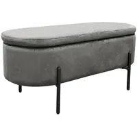 ByLIVING Sitzbank grau Schwarz, Metall, Textil, 2-Sitzer, 95x42x37.5 cm