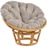 Papasansessel XXL mit Kissen Relax Natur Rattan Liegesessel (Honig, Ø100cm)