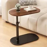 C-förmiger Beistelltisch höhenverstellbar Walnussfarbe