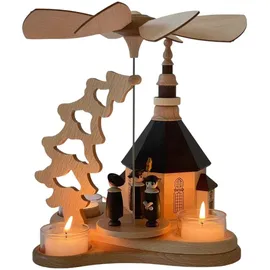 Zeidler Holzkunst Zeidler Holzkunst, Weihnachtsdeko, Kleine Pyramide mit Seiffener Kirche für 3 TL