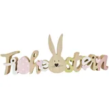 Generich Schriftzug Frohe Ostern mit Hase und Herzen | Aufsteller Osterhase Ostern | 33 cm