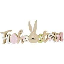 Generich Schriftzug Frohe Ostern mit Hase und Herzen | Aufsteller Osterhase Ostern | 33 cm