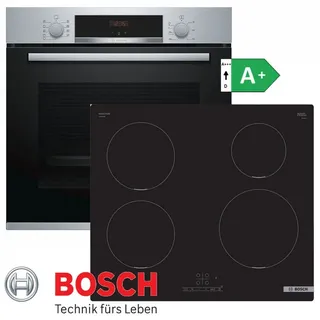 Autarkes Herdset Induktion Bosch Herd Backofen mit Teleskop + Kochfeld Induktion