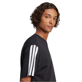 adidas Essentials 3-Streifen Single Jersey Kurzarm-T-Shirt Black / White 2 XL