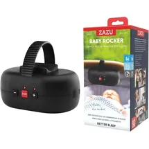 Zazu Robby Kinderwagenschaukler - Automat. Babywippe, Verstellbare Stärke, 40-Min Timer, Babyschreisensor, USB-C wiederaufladbar, Wasserfest, Universell für Kinderwagen & Buggy (Schwarz.)