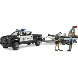 Bruder RAM 2500 Polizei Pickup mit Anhänger und Boot 2507 Spielzeugauto