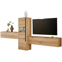 Furn.design Wohnwand Center Evoke Eiche grau Wohnkombination Set 3-teilig