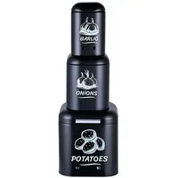 Relaxdays Zwiebeltopf schwarz 3-teiliges Set