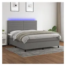 vidaXL Boxspringbett 180 x 200 cm Dunkelgrau
