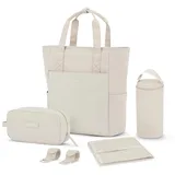 KAPTEN & SON Rucksack Lindby Diaper Set Sandstone 18 L | 2in1 Wickelrucksack & Wickeltasche mit Kinderwagen- und Kofferbefestigung | inklusive Kulturtasche, Wickelunterlage & isolierter Flaschenhalter - 18 L