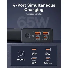 Baseus Star-Lord Power Bank 20000mAh 65W Schwarzes Display Schnell USB-C Multi-Gerät