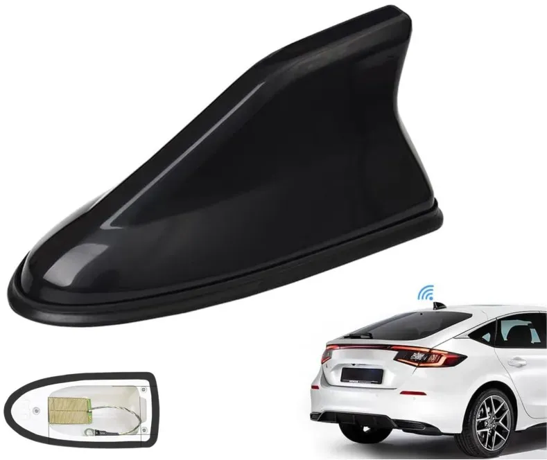 Autoantenne im Haifischflossen-Design mit eingebautem Verstärker – aktiv, universell einsetzbar, verbessert den Empfang, schwarz