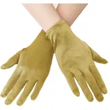 EORUBE Kurze Opernhandschuhe aus Satin für Frauen, Handgelenklänge, Bankett-Handschuhe, Teeparty, Halloween, Kostüm-Handschuhe Gr. Einheitsgröße, Glatt 8,6 – Gold - Einheitsgröße