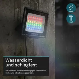 LUXULA Außenstrahler Aluminium 50 W IP65 mit Fernbedienung schwarz