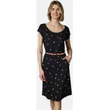 Ragwear Shirtkleid Midikleid Herzchen-Print Schwarz M