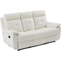 Relaxsofa 3-Sitzer - Leder- Weiß - vineta