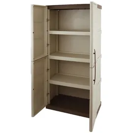Art Plast Kunststoffschrank Steel 70 x 165 x 39,5 cm Beige/Mokka_braun
