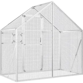 vidaXL Voliere Silbern 179 x 100 x 185 cm Aluminium