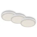 Briloner LED-Einbauleuchte Plat 3er-Set Weiß Ø 7,5 cm Neutralweiß