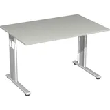 Geramöbel Schreibtisch C Fuß Flex S-617102 lichtgrau/silber